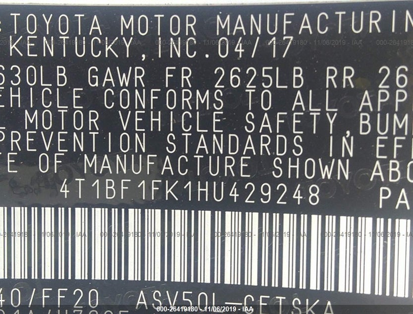 4T1BF1FK1HU429248