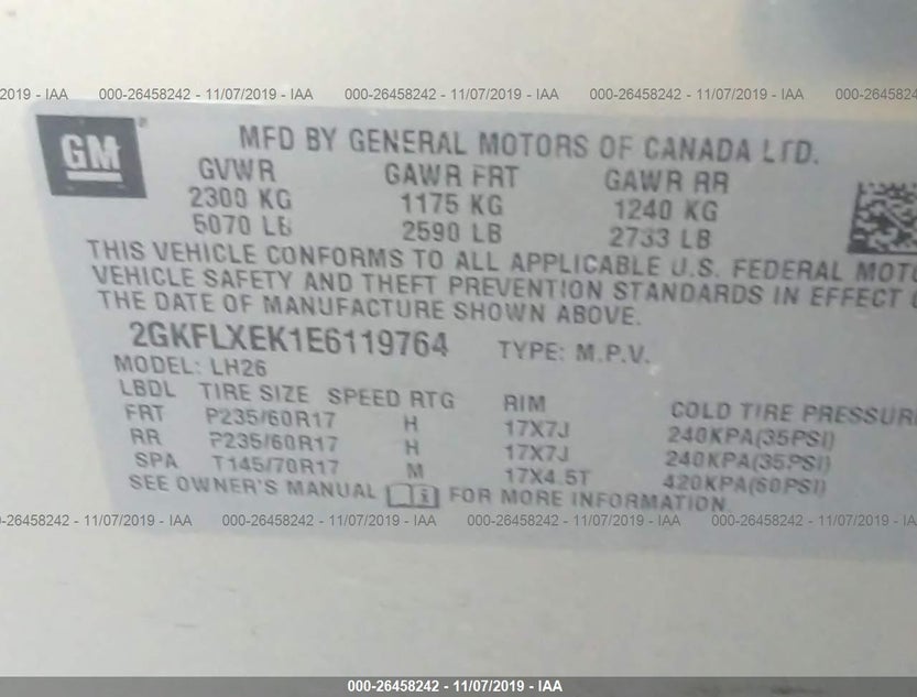 2GKFLXEK1E6119764
