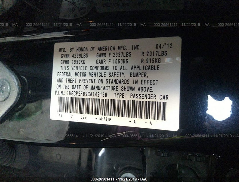 1HGCP2F69CA142136