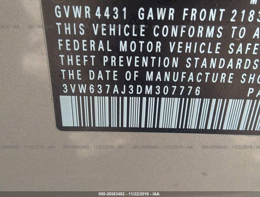 3VW637AJ3DM307776