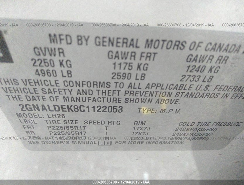 2GNALDEK8C1122053