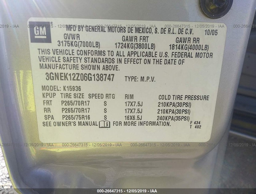 3GNEK12Z06G138747
