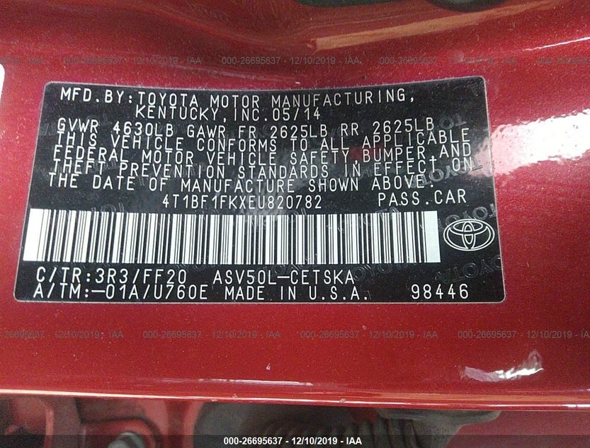 4T1BF1FKXEU820782