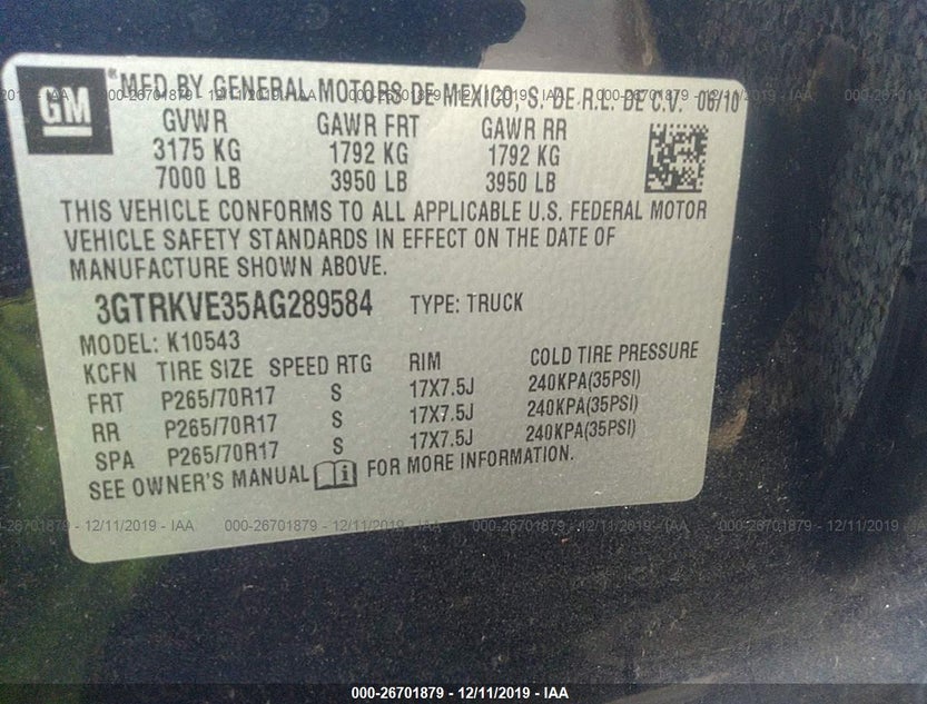 3GTRKVE35AG289584