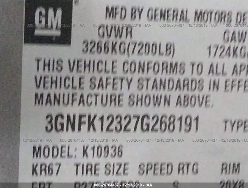 3GNFK12327G268191
