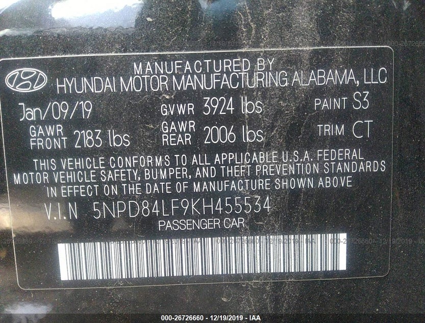 5NPD84LF9KH455534