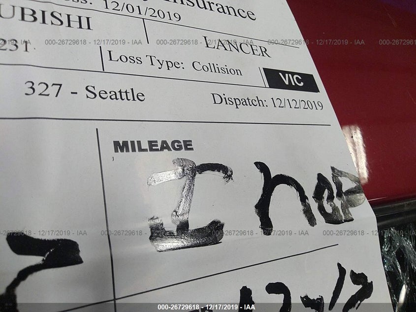 2017 Mitsubishi Lancer Es VIN: JA32V2FW5HU001231 Lot: 26729618