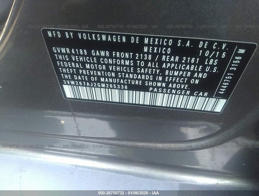 3VW267AJ2GM265336