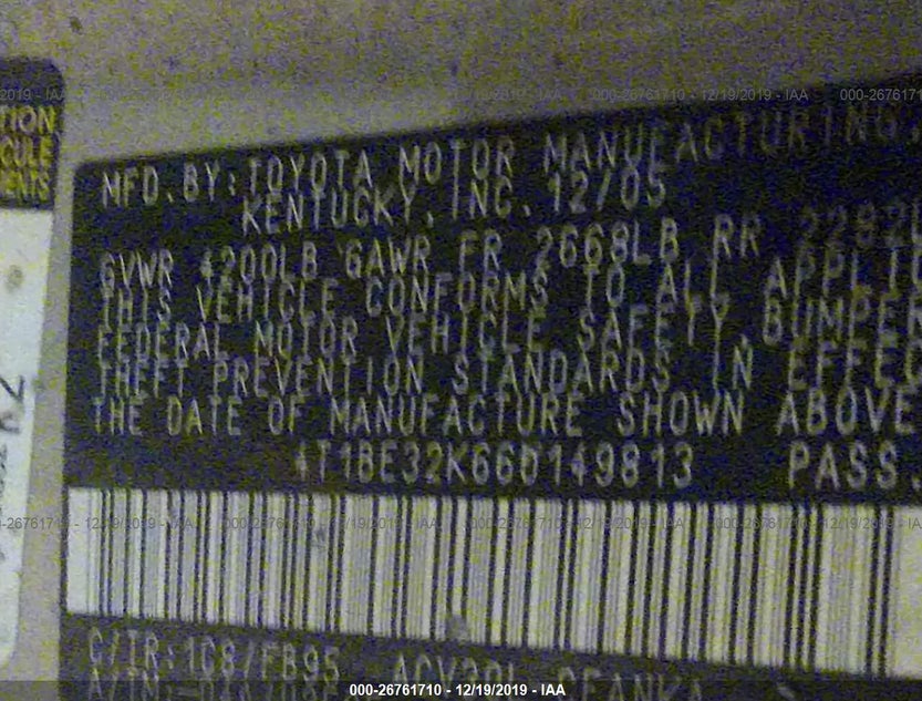 4T1BE32K66U149813