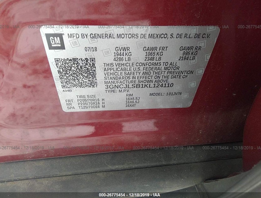 3GNCJLSB1KL124110