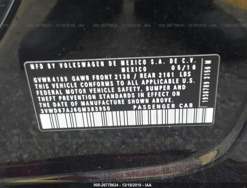 3VWD67AJ6GM383950