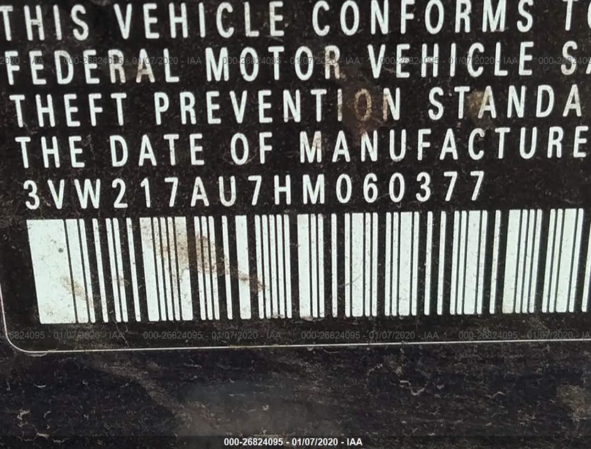3VW217AU7HM060377