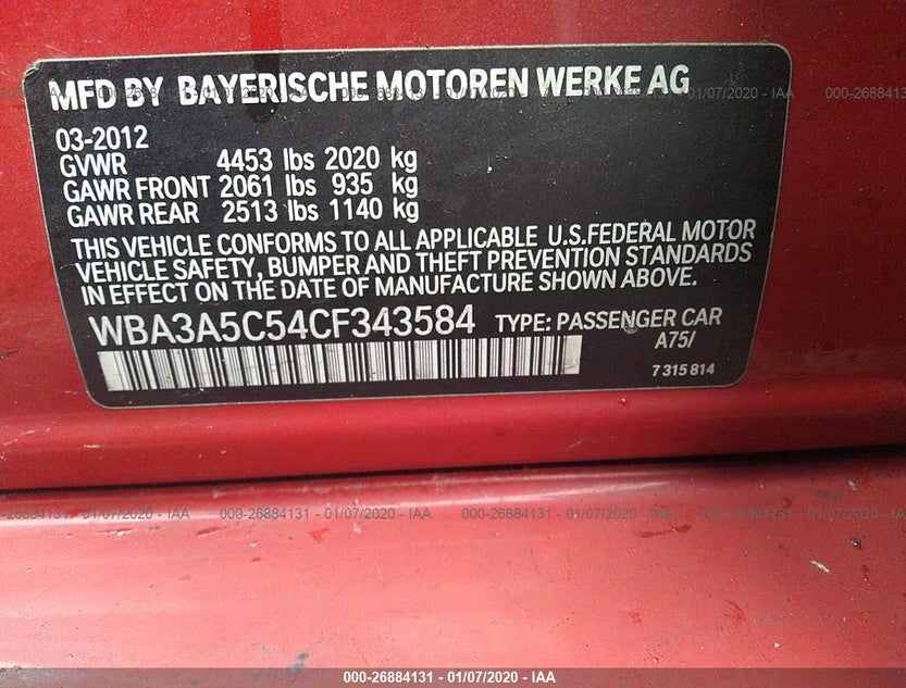 WBA3A5C54CF343584