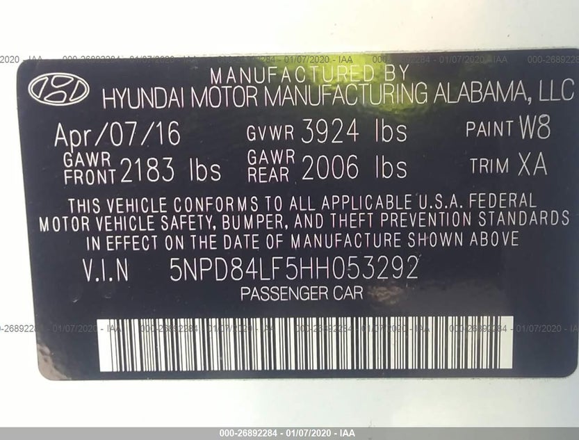 5NPD84LF5HH053292