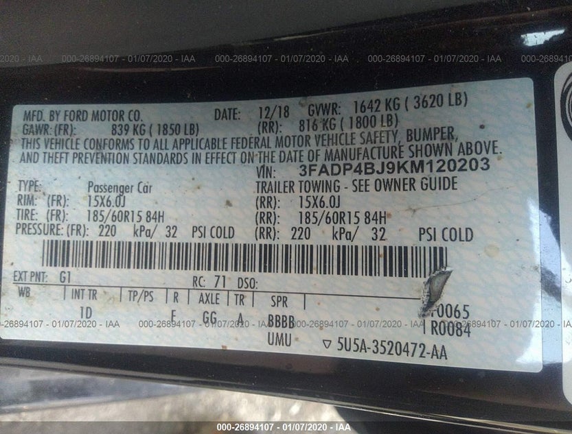 3FADP4BJ9KM120203
