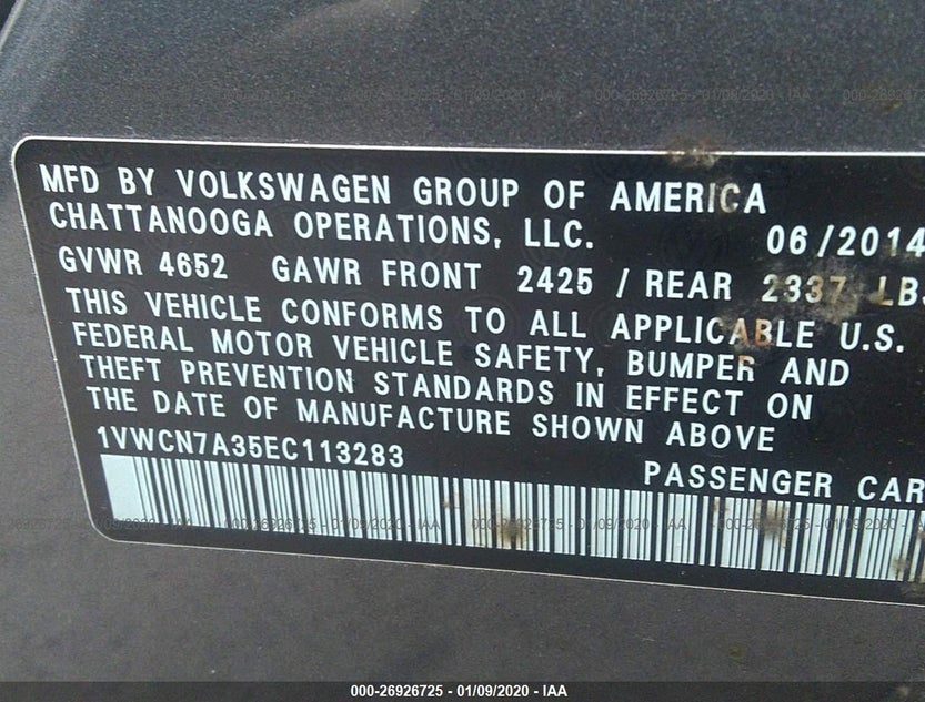 1VWCN7A35EC113283
