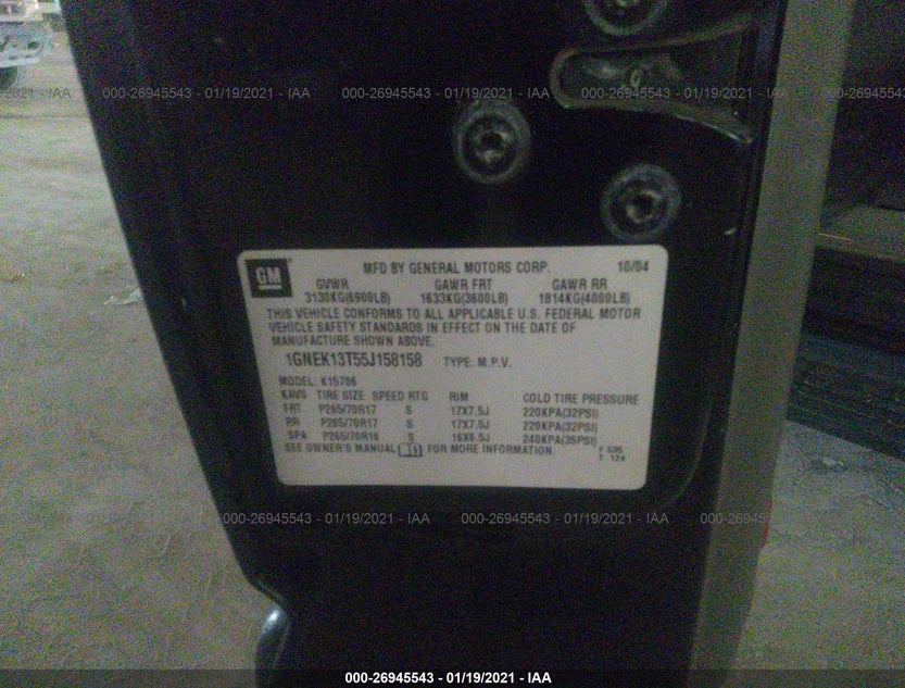 1GNEK13T55J158158