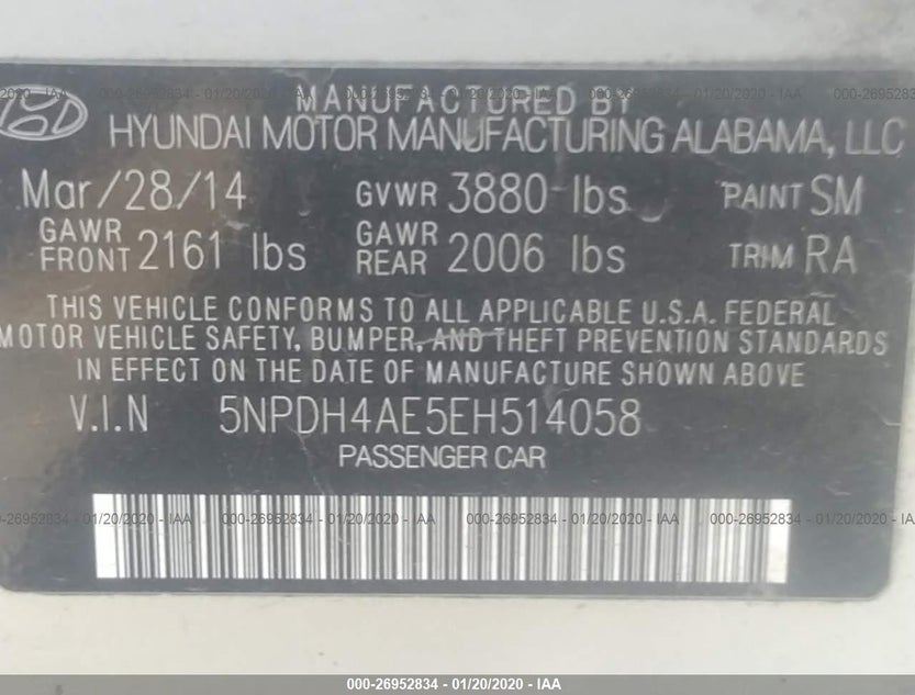 5NPDH4AE5EH514058