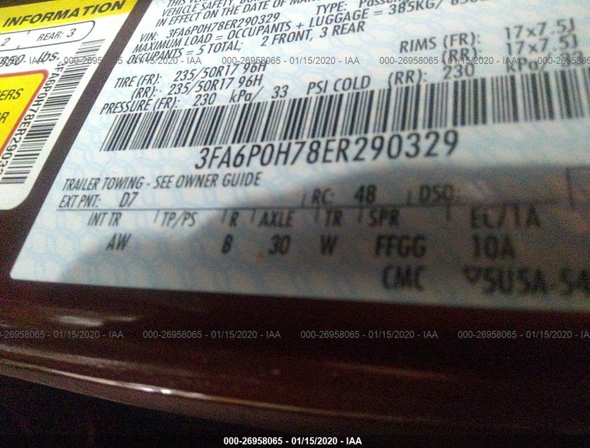 3FA6P0H78ER290329