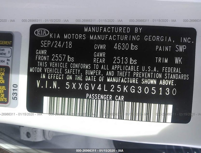 5XXGV4L25KG305130