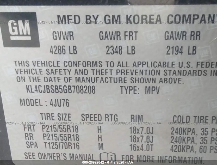 KL4CJBSB5GB708208