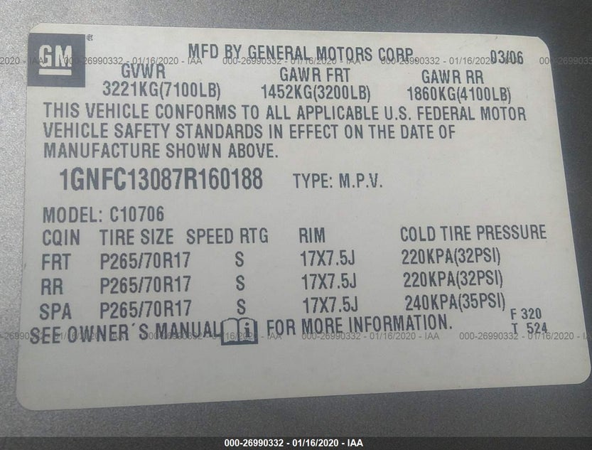 1GNFC13087R160188