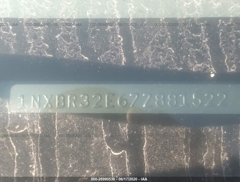1NXBR32E67Z881522
