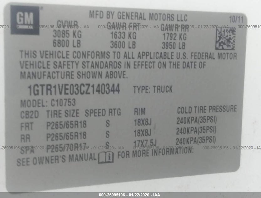 1GTR1VE03CZ140344