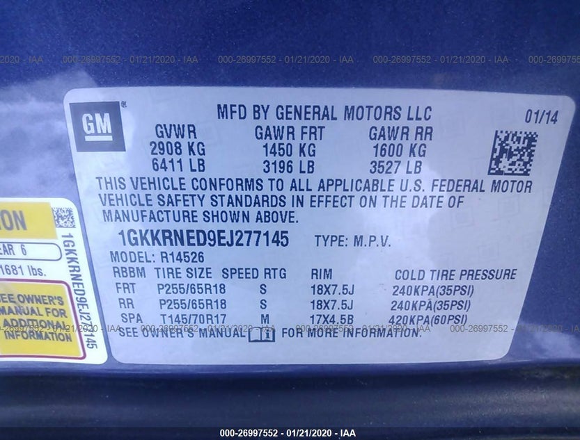 1GKKRNED9EJ277145