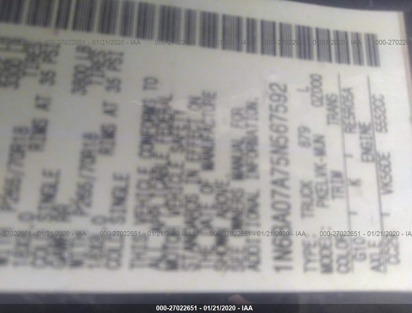 1N6BA07A75N567592