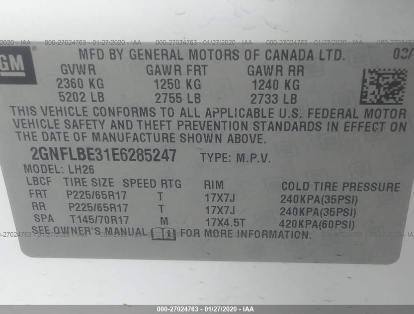 2GNFLBE31E6285247