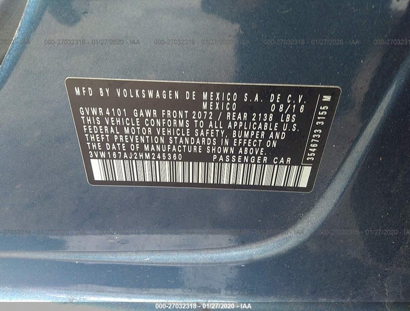 3VW167AJ2HM245360