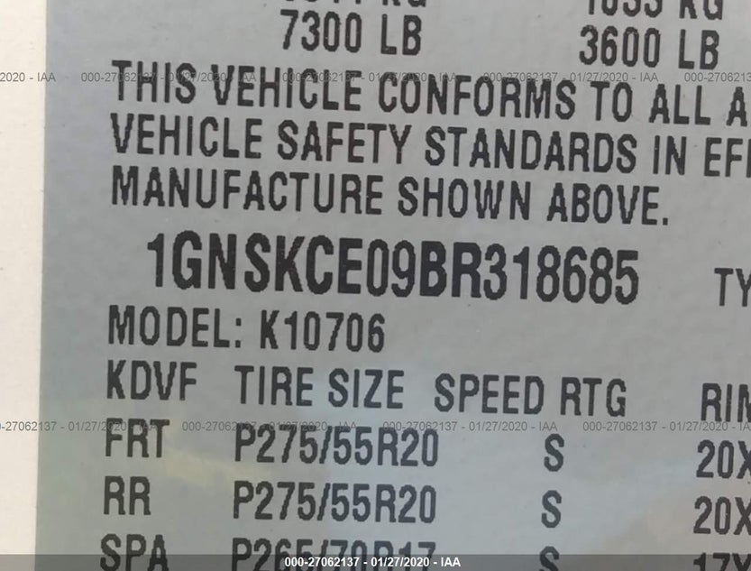 1GNSKCE09BR318685