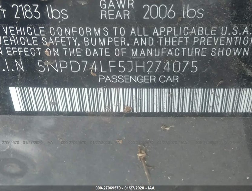 5NPD74LF5JH274075