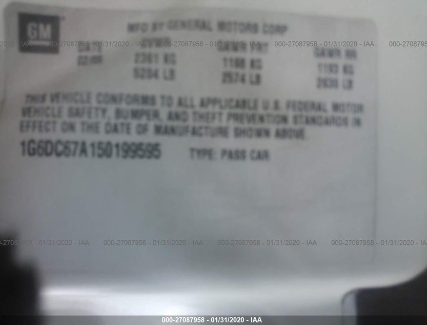 1G6DC67A150199595