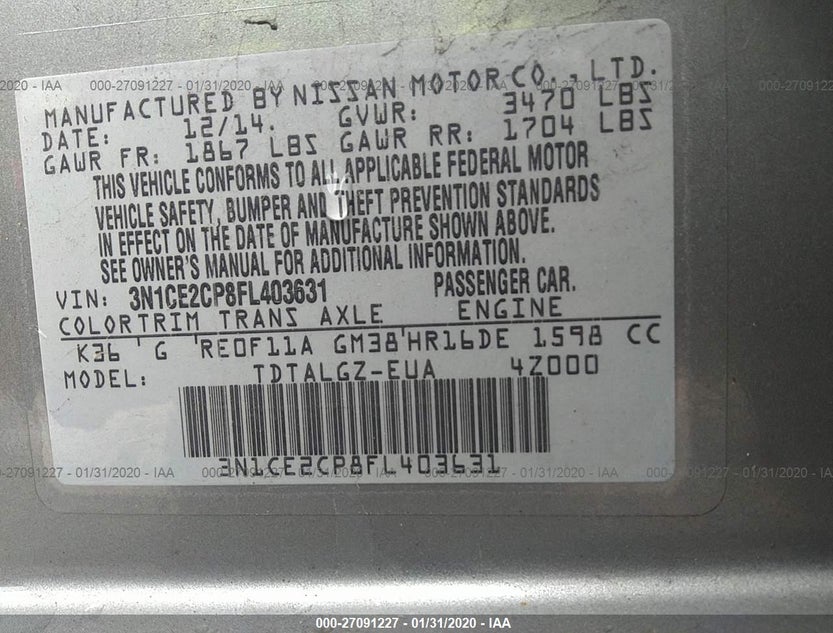 3N1CE2CP8FL403631