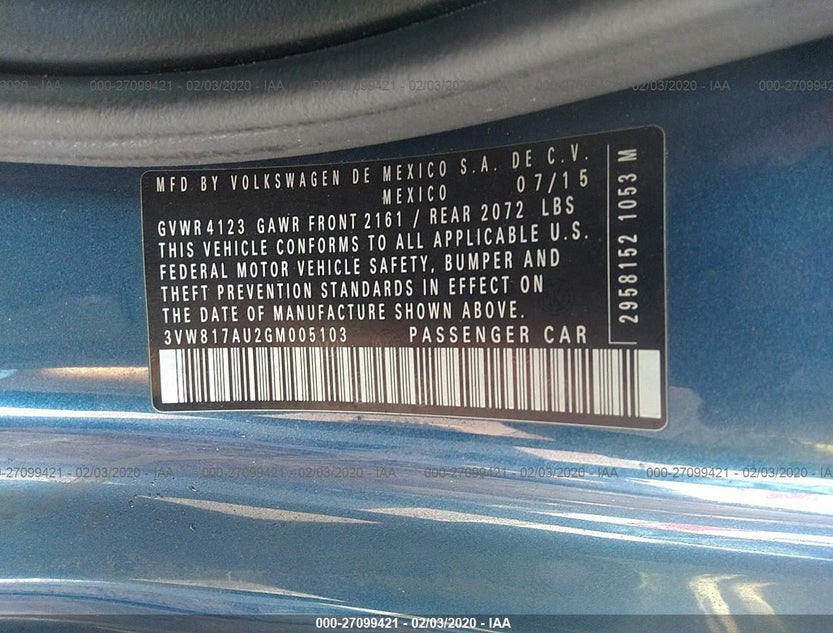 3VW817AU2GM005103