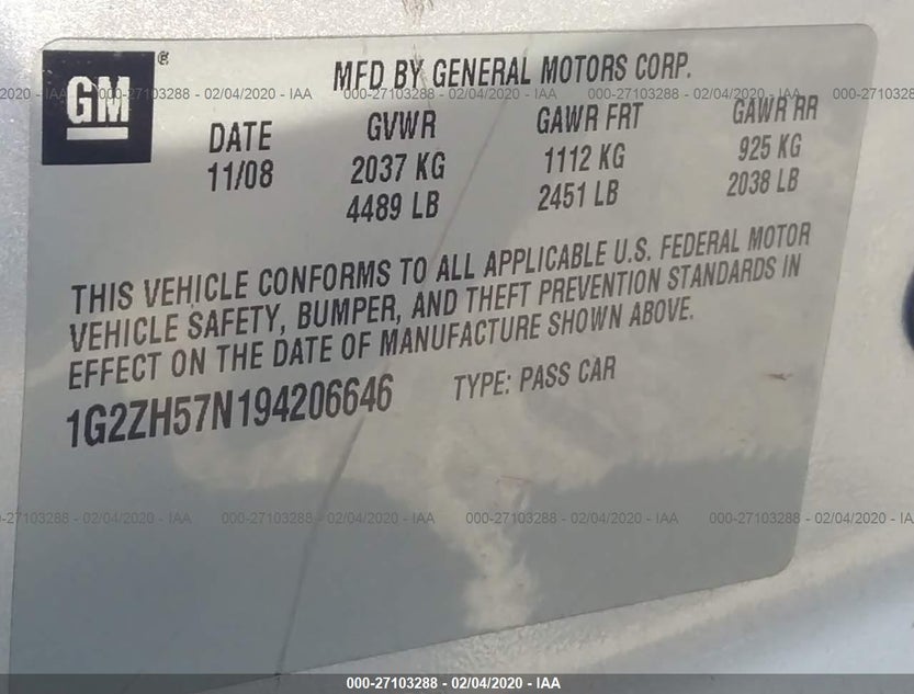 1G2ZH57N194206646