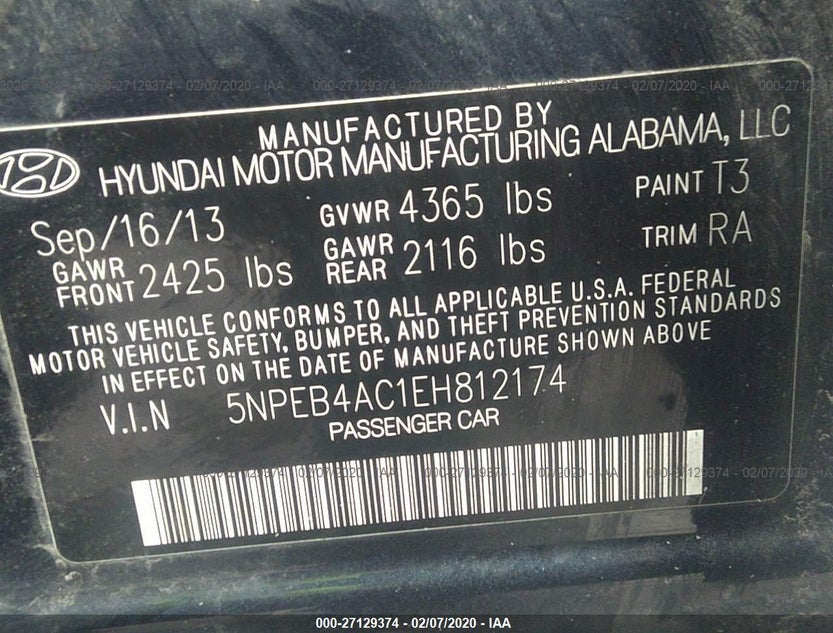 5NPEB4AC1EH812174