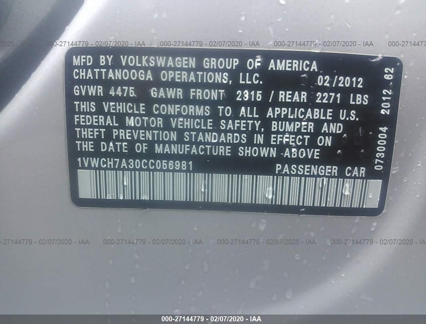 1VWCH7A30CC056981