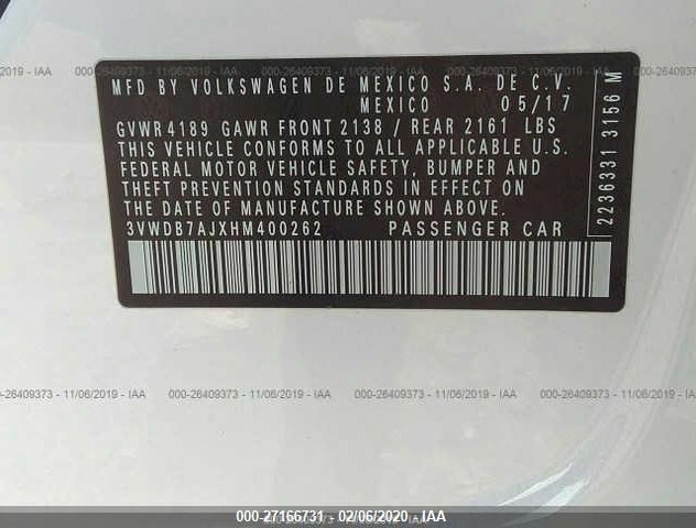 3VWDB7AJXHM400262
