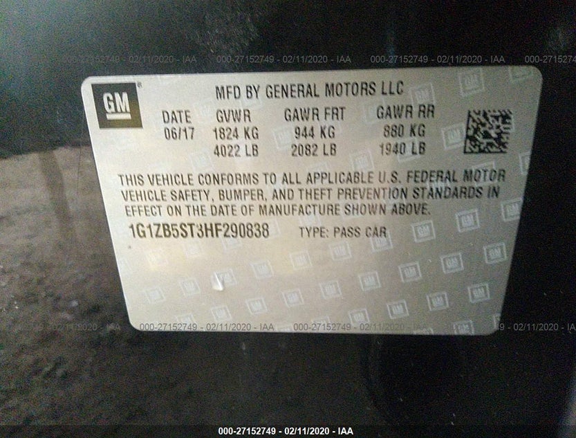 1G1ZB5ST3HF290838