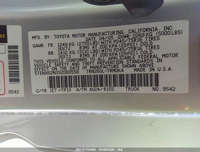 5TENX62N35Z080558