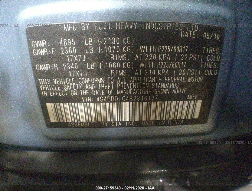 4S4BRDLC4B2316127