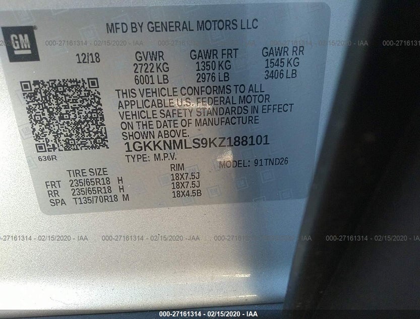 1GKKNMLS9KZ188101