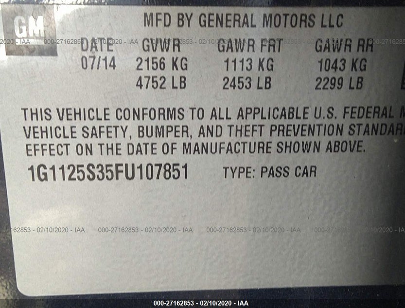 1G1125S35FU107851