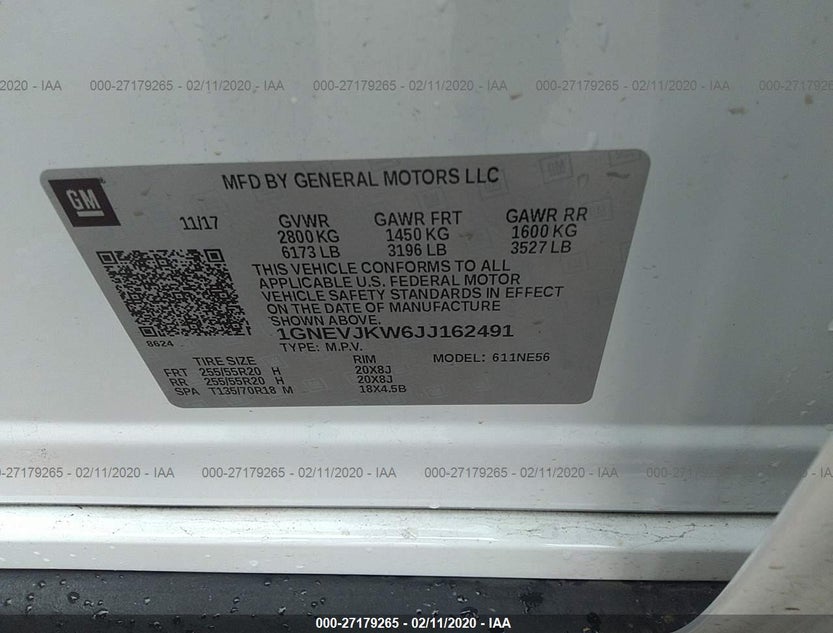 1GNEVJKW6JJ162491