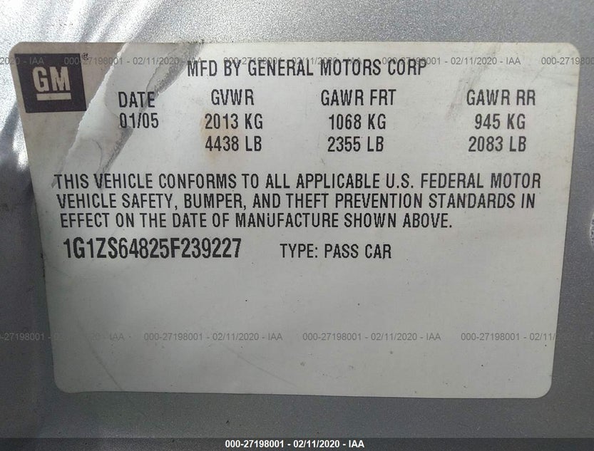 1G1ZS64825F239227