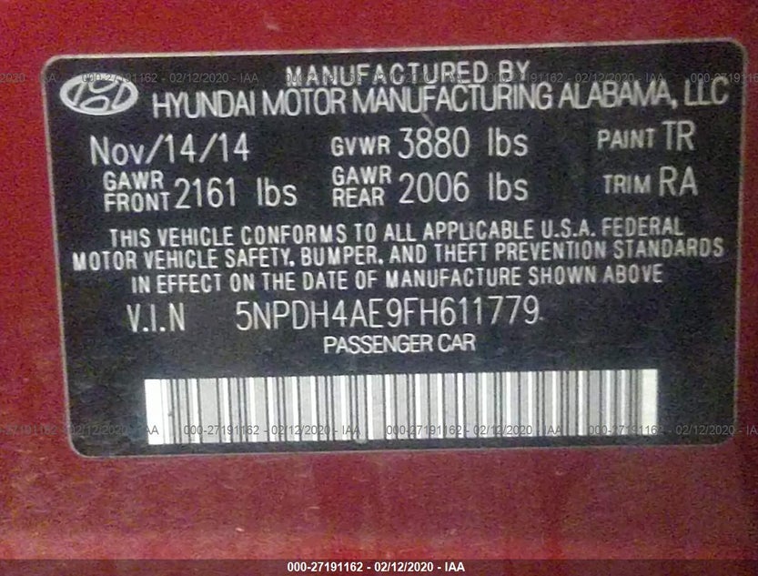 5NPDH4AE9FH611779