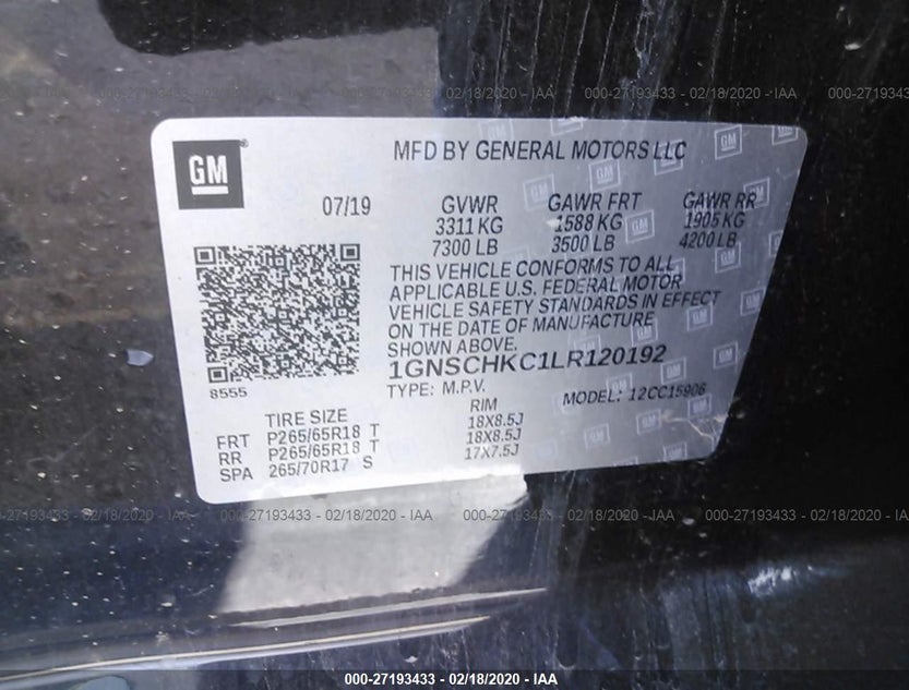 1GNSCHKC1LR120192